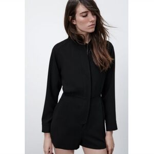 Zara Black Long Sleeve Romper